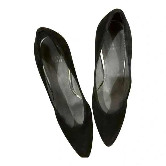 Stuart Weitzman womens Classic Black Heels Pumps Size 8.5 work shoes power shoe - Picture 10 of 10